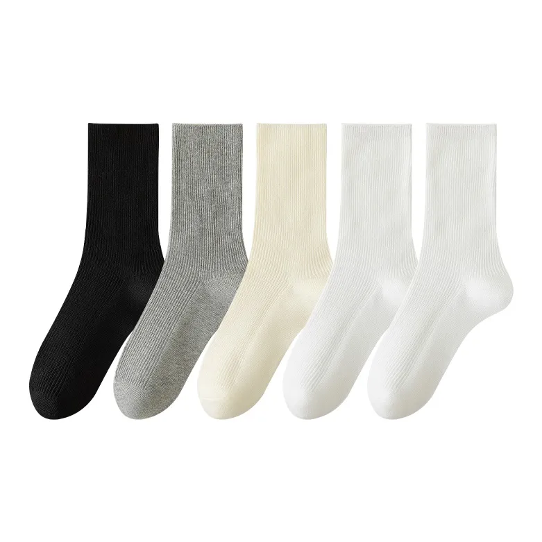 COTTON CHEESE Mid Calf Socks Women's 5 Pack-2