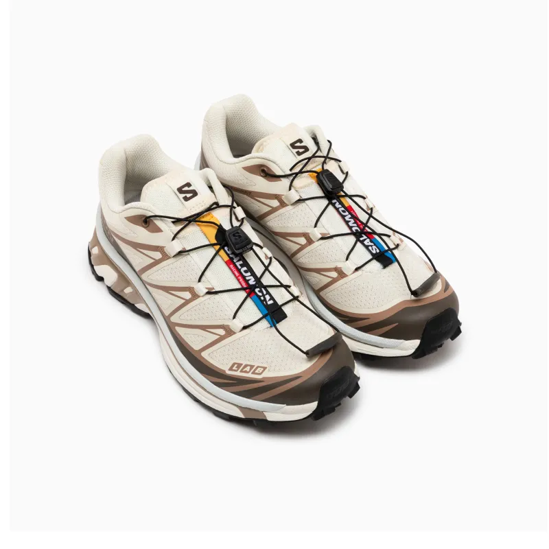SALOMON XT-6 Cushioning Anti-Slip And Wear-Resistant Low-Top Running Shoes Unisex Greige Mushroom Beige Glacier-4