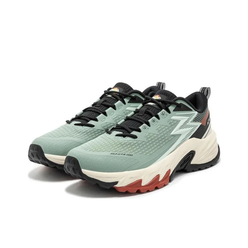 361° Cushioning, Wear Resistant Low Top Trail Running Shoes Men's Green Red Black-2