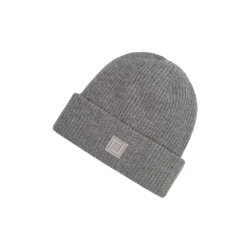 FENDI Logo Patch Ribbed Beanie-1