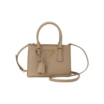 PRADA Cross-Stitch Leather Shoulder Bag Crossbody Bag Handbag Extra Mini Women's Carved Pink Beige