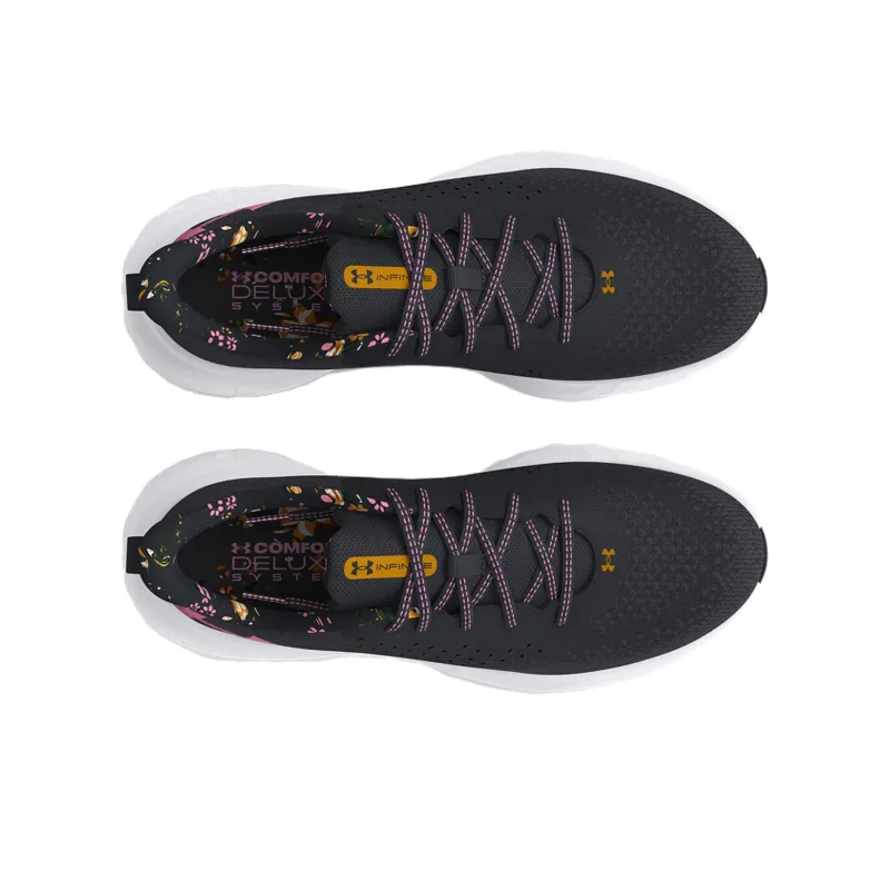 Under Armour Cushioning Breathable Low Top Running Shoes Women's Black Purple-3