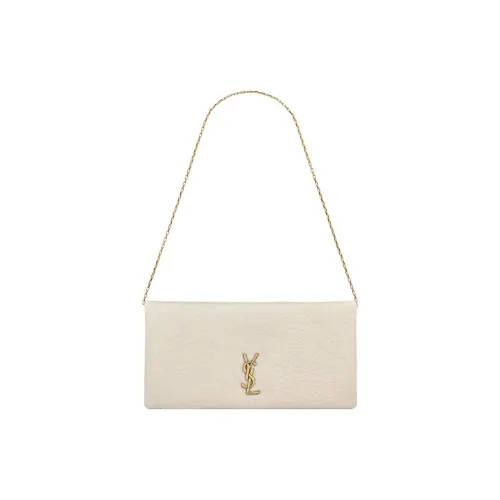 SAINT LAURENT Grain Lambskin Handbag, Shoulder Bag Mini Women's Vintage White