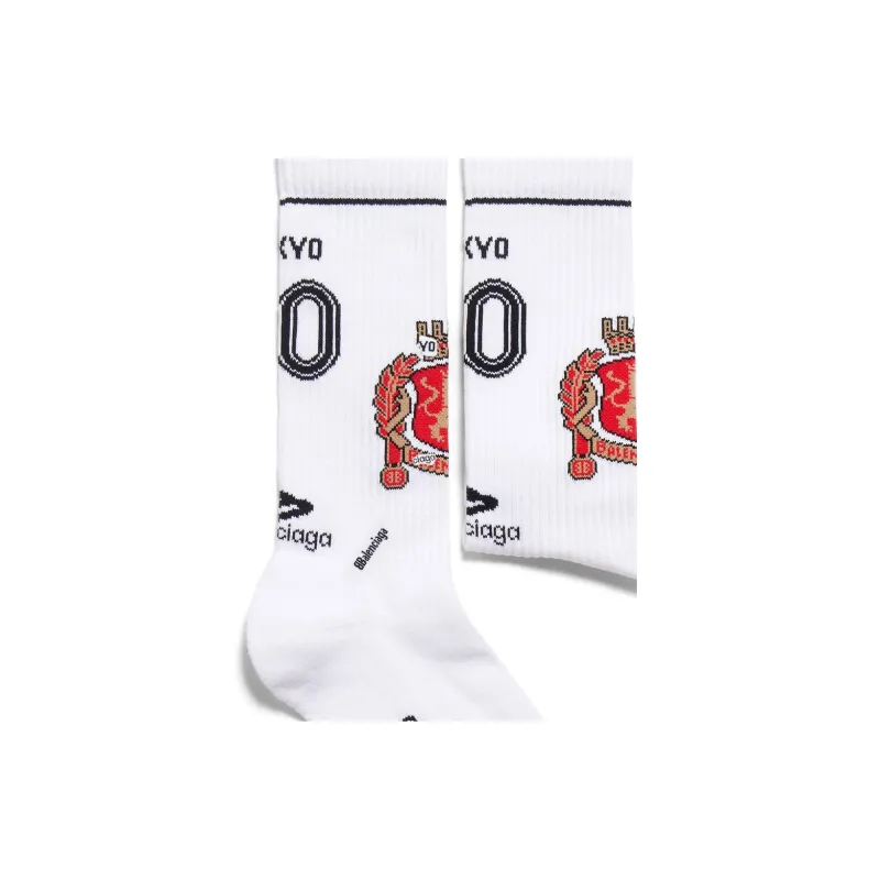 Balenciaga Knee-High Socks Regular Fit Men's 1 Pack White-1