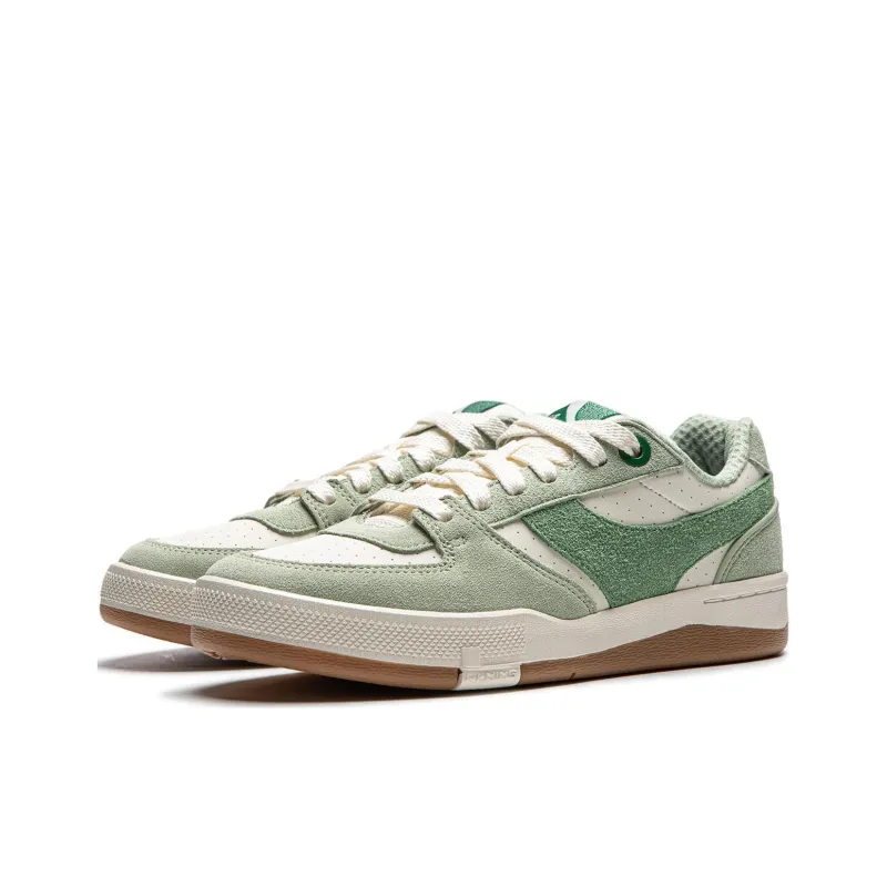 LiNing Anti-Slip Wear-Resistant Low-Top Skateboard Shoes Women's Beige Green-2