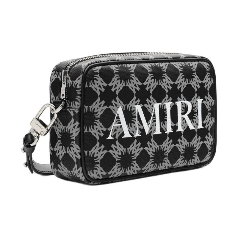 AMIRI Cotton Shoulder Bag Crossbody Bag Men's Black-1