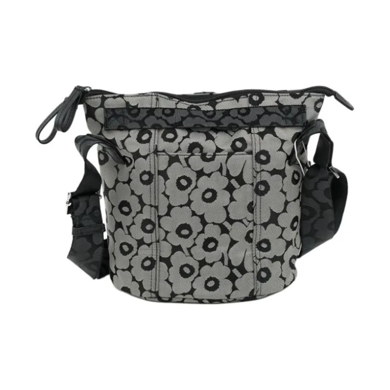 Marimekko Polyester Shoulder Bag Regular Unisex Khaki & Black-2