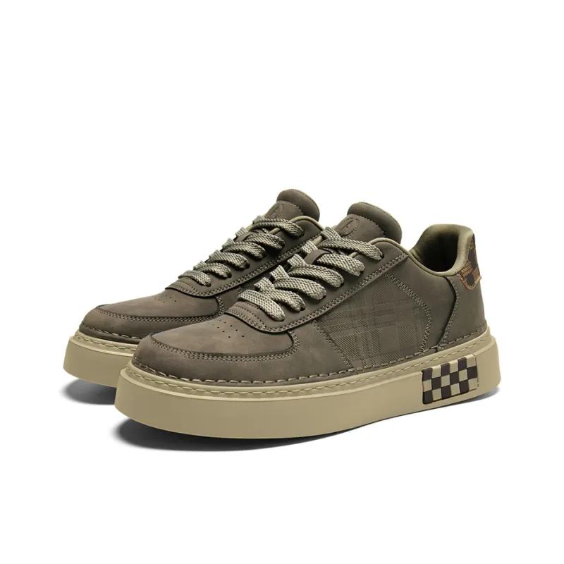 AOKANG Elegant Style Series Skateboard Shoes Men Low Top Khaki, Black-2
