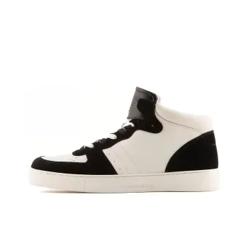 EMPORIO ARMANI Mid Top Stylish Skateboarding Shoes Men's Black White