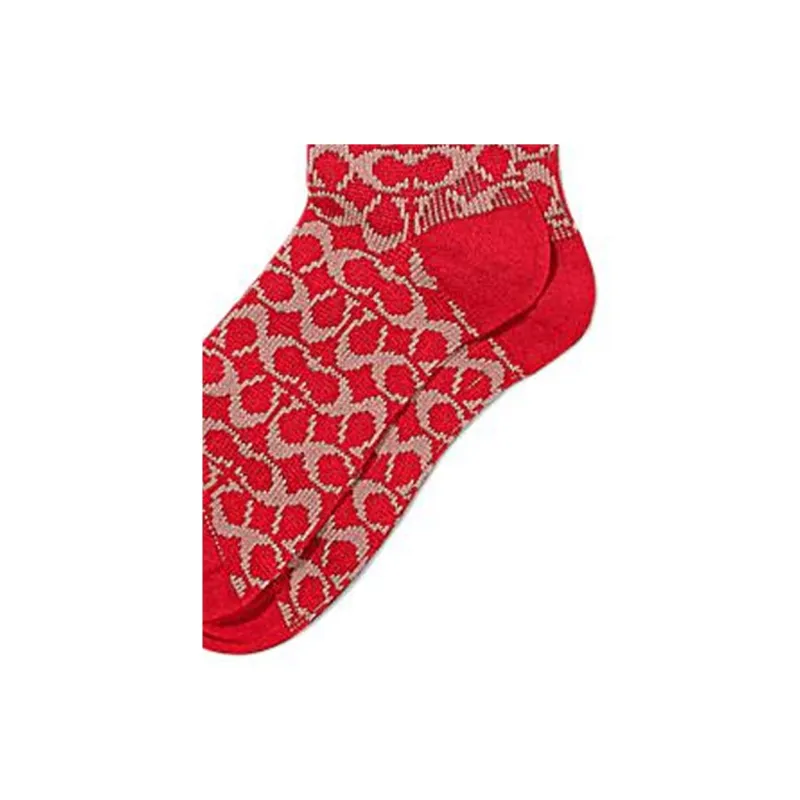 COACH Mid-Calf Socks Women's 1 Pack Red-3