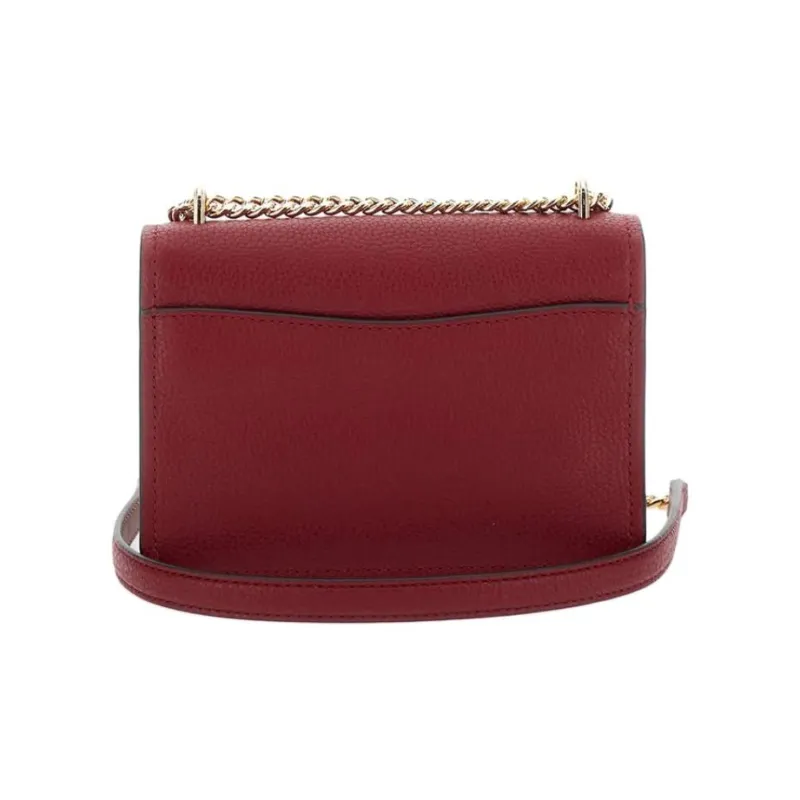 MICHAEL KORS Calfskin Crossbody Bag, Shoulder Bag Women's Dark Red & Black-3
