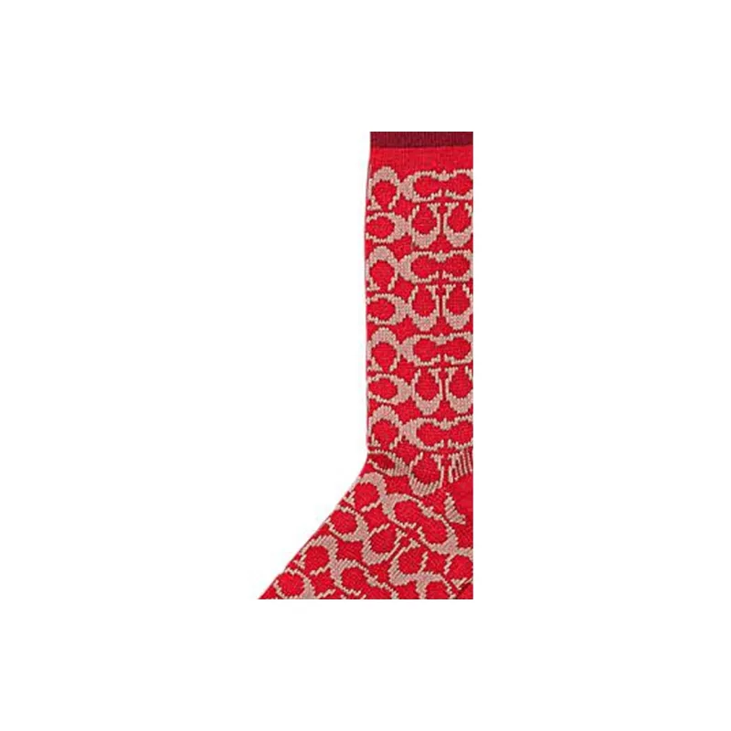 COACH Mid-Calf Socks Women's 1 Pack Red-2