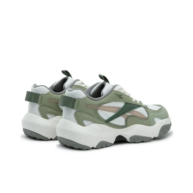 Reebok FLUFFI PUFF CN Anti Slip And Wear Resistant Height Increasing Low Top Running Shoes Unisex White Green-3