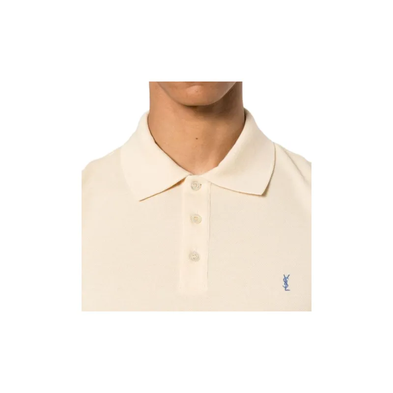 SAINT LAURENT Cassandre Sleeveless Polo Shirt-9