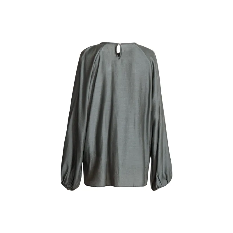 ROEYSHOUSE Pullover Solid Color V Neck Long Sleeved Shirt Women's-1
