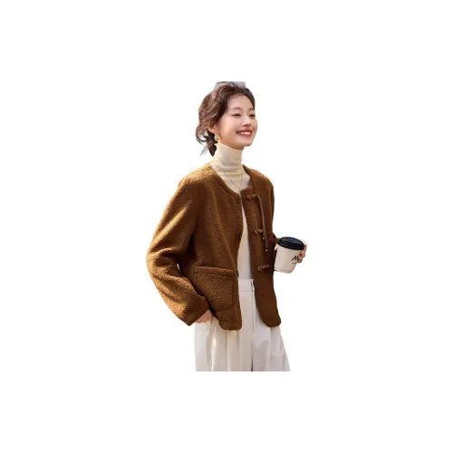 Mo Han Yi Mei Velvet Jackets Women's Coffee