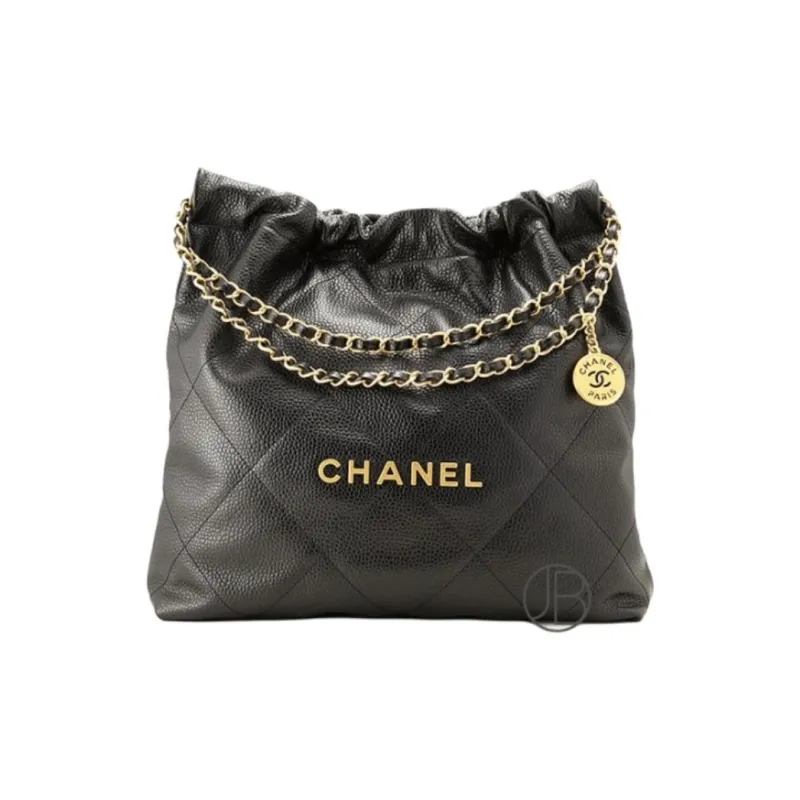 CHANEL 22Bag Grain Embossed Calfskin Handbag Women's Black-0