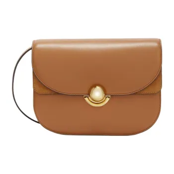 Furla Cow Leather Shoulder Bag, Crossbody Bag Trumpets Women's Brandy