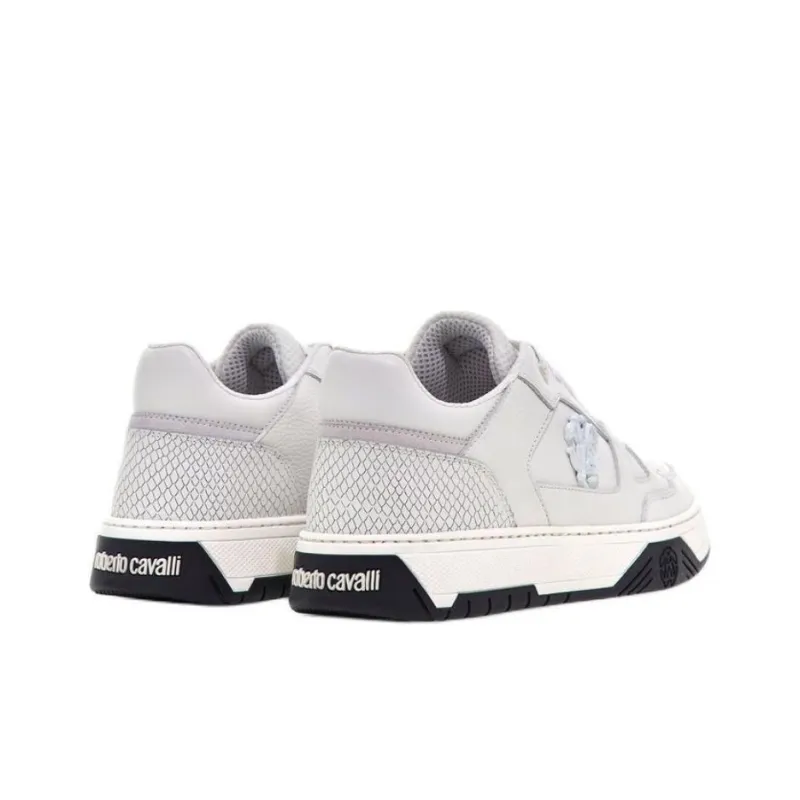 Roberto Cavalli Low Top Skateboard Shoes Men's White-3