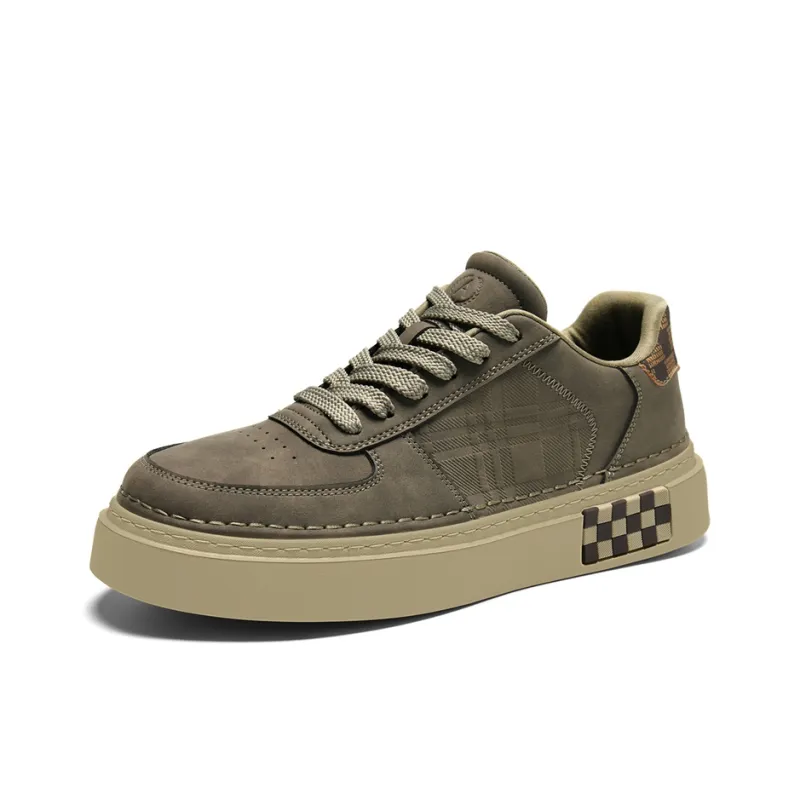 AOKANG Elegant Style Series Skateboard Shoes Men Low Top Khaki, Black-1