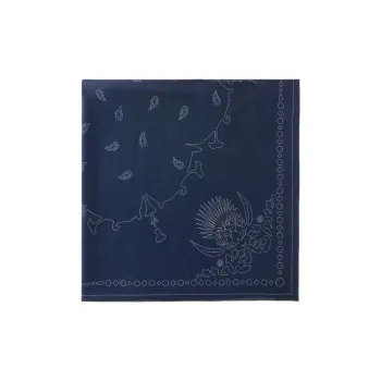 Loro Piana Wool Knit Scarves Women's Eclipse Blue/White