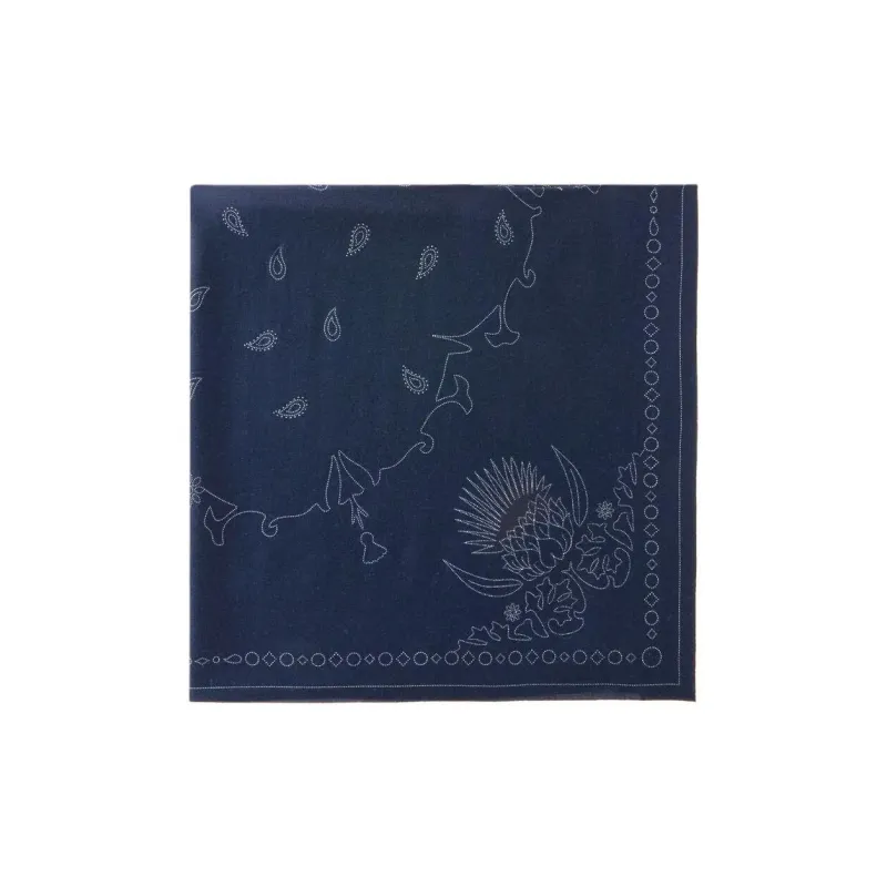 Loro Piana Wool Knit Scarves Women's Eclipse Blue/White-0