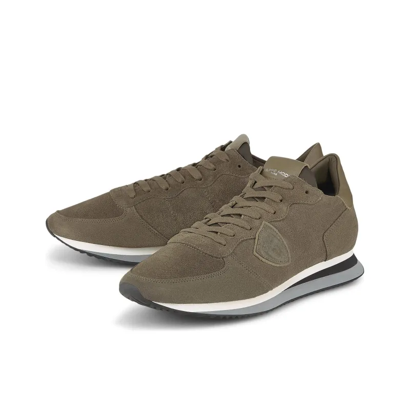 PHILIPPE MODEL Low Top Casual Shoes Men's Army Green-1