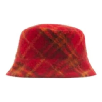 Burberry Polyester Wool Fibers Bucket Hats Unisex Red/Black