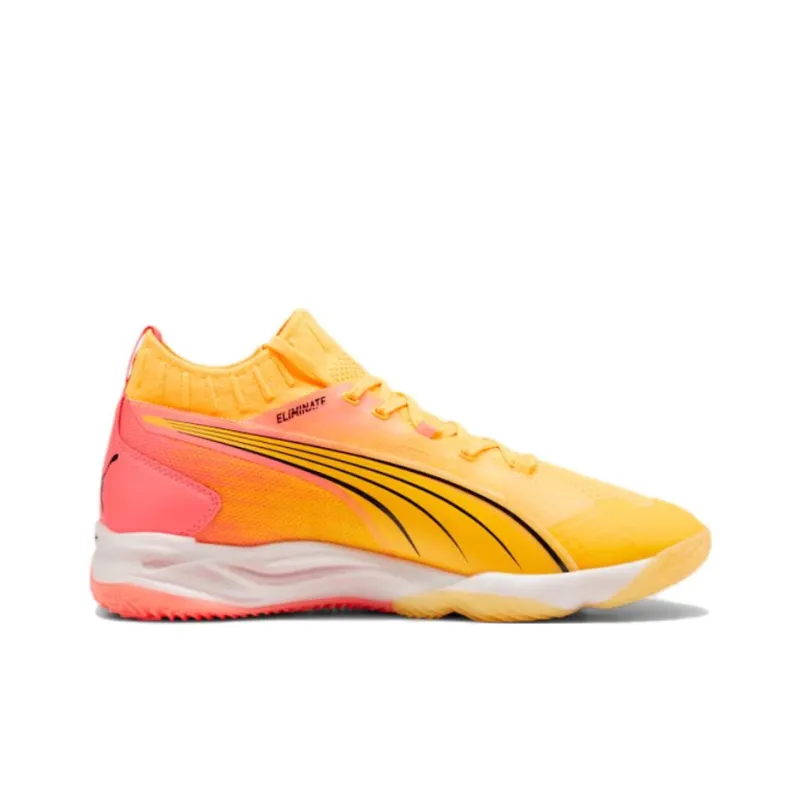 PUMA NITRO™ SQD Abrasion Resistant Mid Top Golf Shoes Unisex Orange Black-1