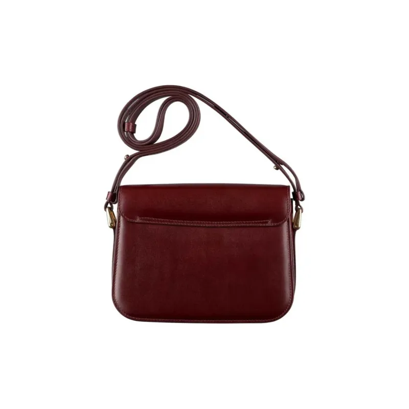 A.P.C Grace Smooth Calf Leather Crossbody Bag, Shoulder Bag Trumpets Women's Burgundy-2