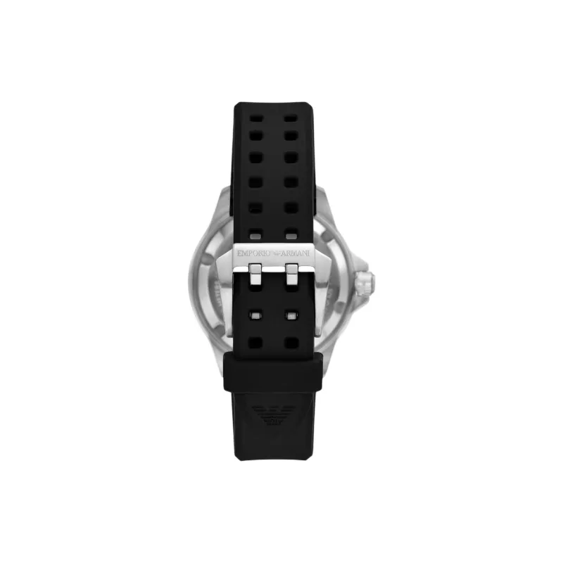 EMPORIO ARMANI Sea Explorer Automatic Black Silicone Watch-2