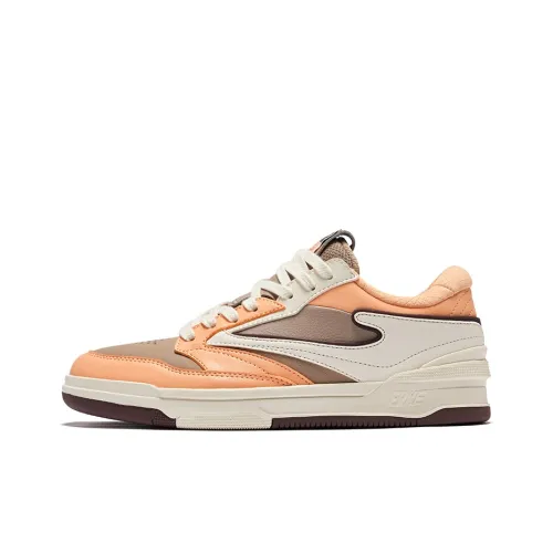 Erke Skateboard Shoes Women's Low-Top Jelly Orange Cotton White