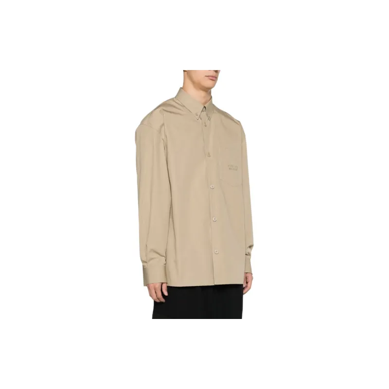 GUCCI Logo Embroidered Long Sleeve Shirt-6