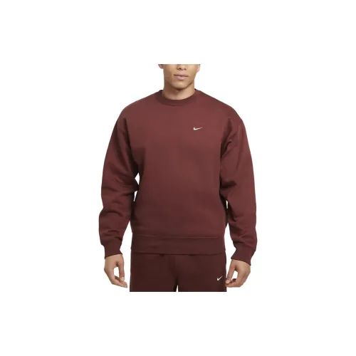 Nike Solo Swoosh Sweatshirts Men Small Horse Brown/White