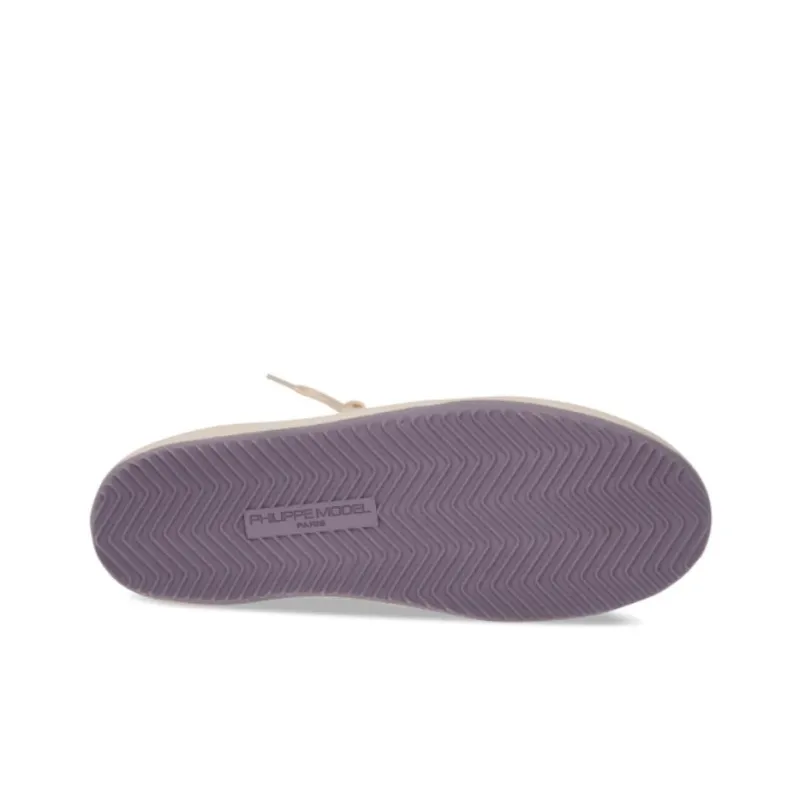 PHILIPPE MODEL Low Top Casual Shoes Women's White Purple-5