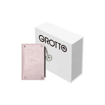 GROTTO Vegetable-Tanned Sheepskin Genuine Leather Wallets Card Holders Regular Women's Pink