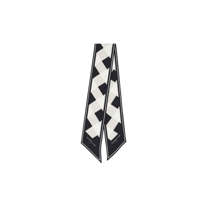 BALMAIN Gingham Pattern Silk Bandana-1