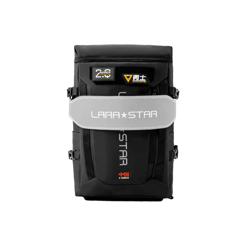 LARA STAR Matte Finish 500D Mesh Fabric Fitness Backpack Tubas Unisex Black-4