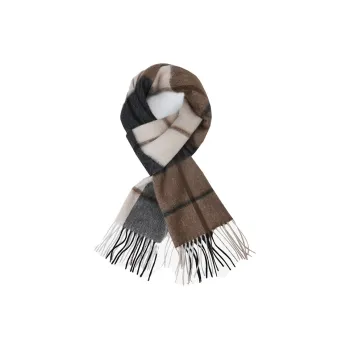 MOERCIAN 100% Sheep Wool Knit Scarves Women's Marbled/Classic Brown/Macaron