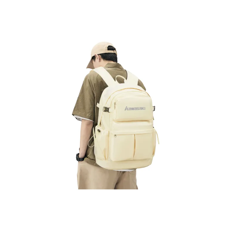 Kawasaki Fabric Backpack Unisex Black/Ecru/Khaki/Dark Blue-12