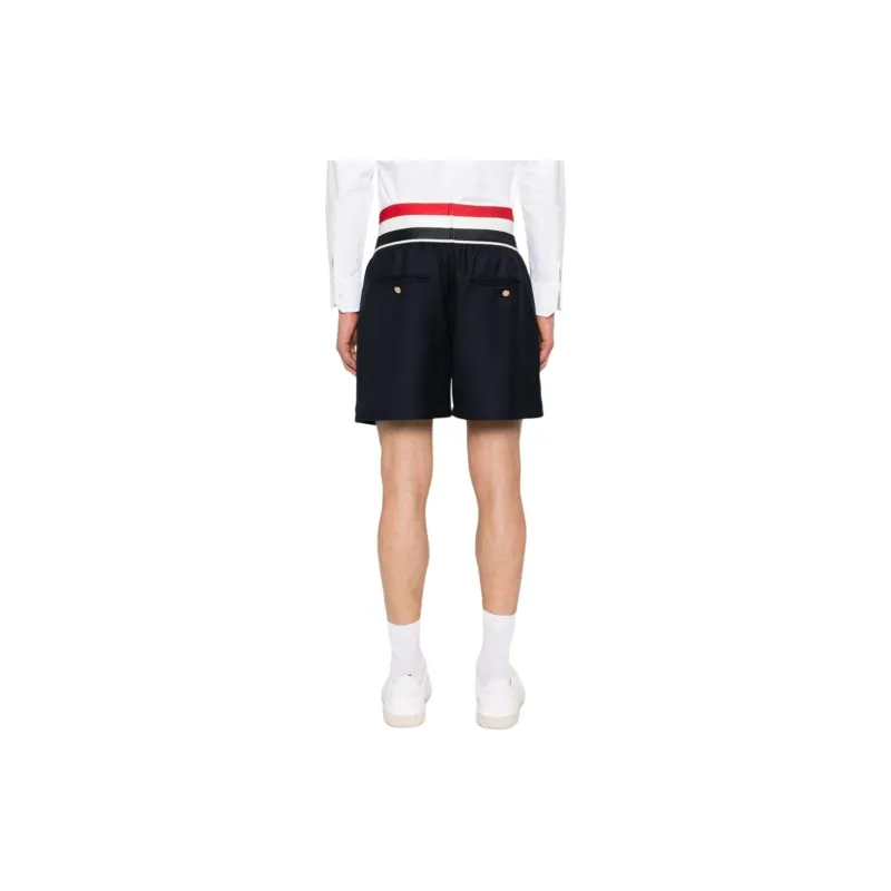 THOM BROWNE RWB Stripe Waistband Logo Patch Shorts-4
