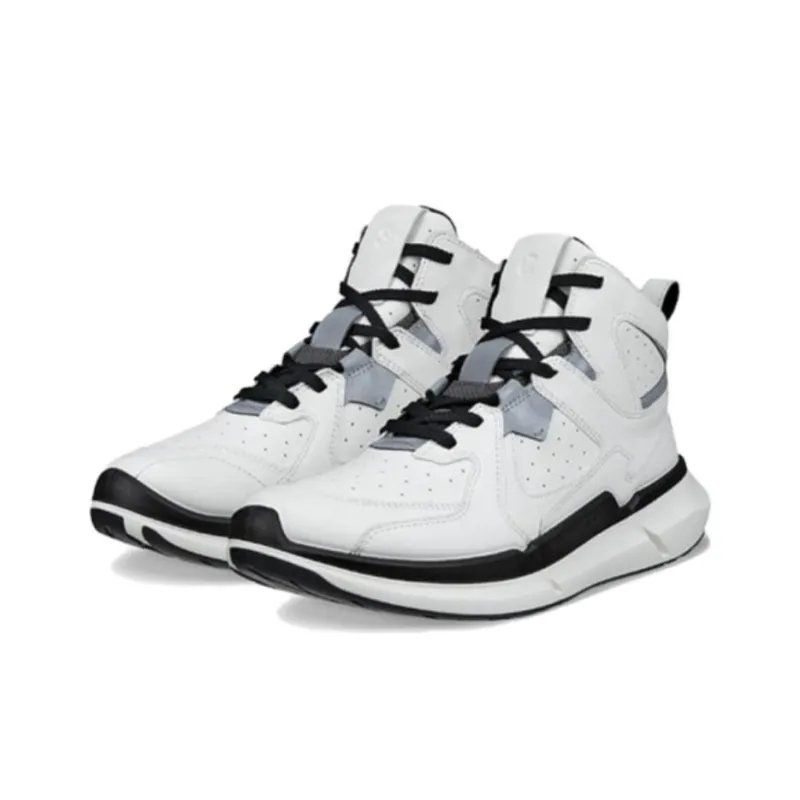 Ecco BIOM2.2 High Top Casual Shoes Women's White Black-3