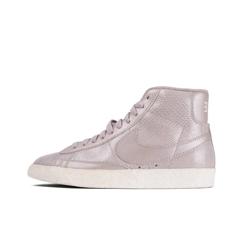 Nike Blazer Mid Anti Slip Wear Resistant High Top Skateboard Shoes Women's Pink-0