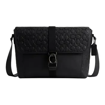COACH BECK Cow Leather Messenger Bag Shoulder Bag Crossbody Bag Large Size Men's Black