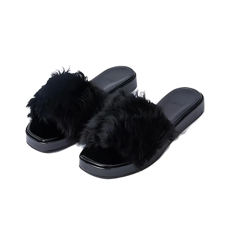 By Far Shana Abrasion Resistant Slide Slippers Women's Black-2