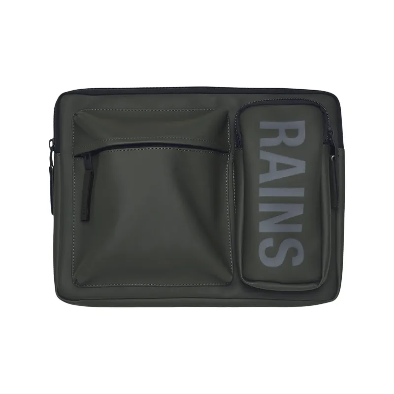 Rains Polyester Clutch Large Size Unisex Black/Green-0