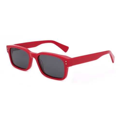 Pair Ponyo Plate Irregular Shape Sunglasses Women's Red