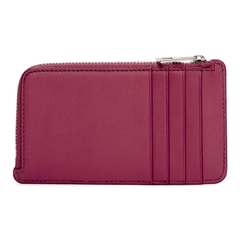 LOEWE Calfskin Coin Purse Card Clip Card Holder Men's Deep Red-1