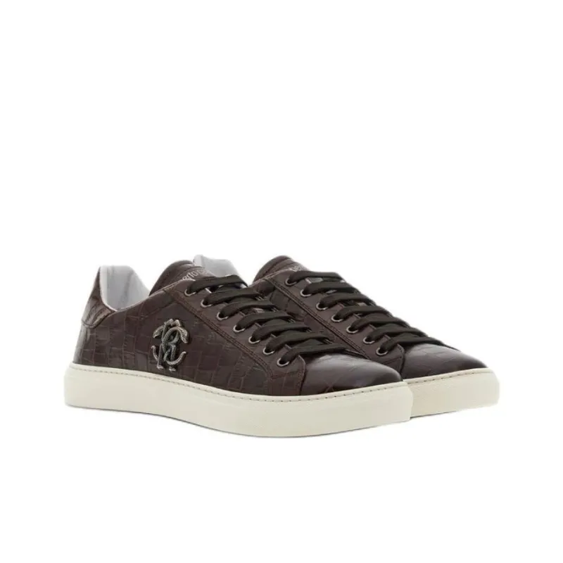 Roberto Cavalli Low-Top Skateboard Shoes Men's Dark Brown-2