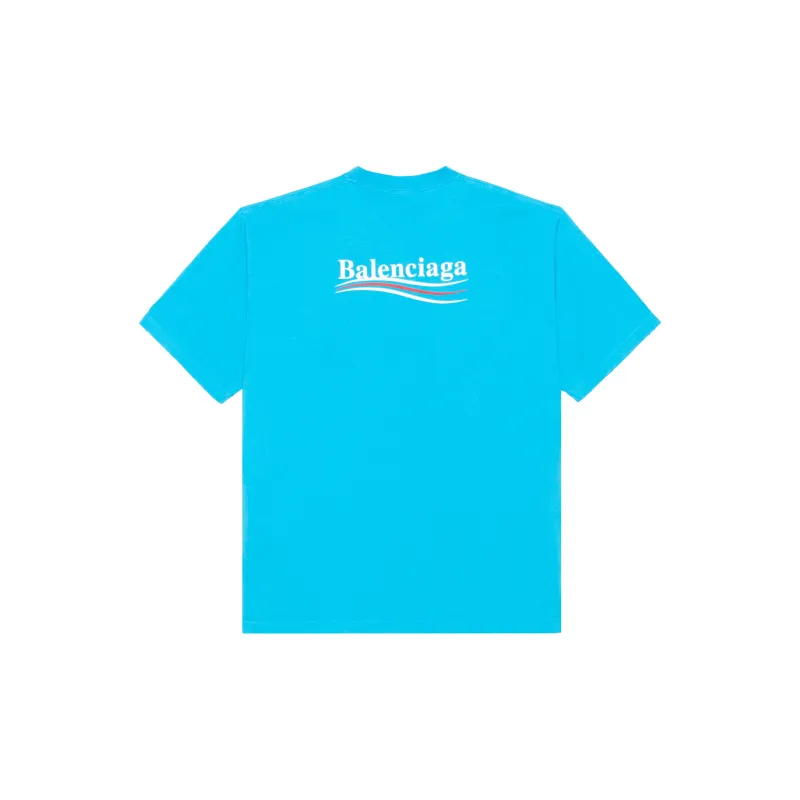 Balenciaga SS23 T Shirt Loose Fit Style Men's Blue-1